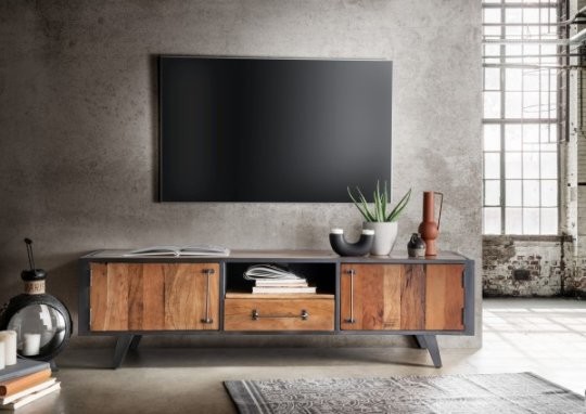 TV Board OLDWOOD Altholz Metall 180x50x40cm