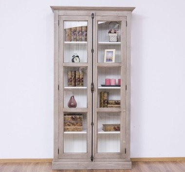 Schrank Regal Vitrine 110x210x40cm Kiefernholz massiv