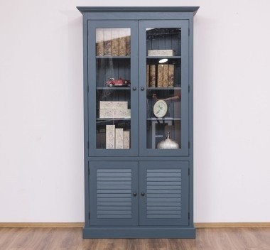 Schrank Regal Vitrine 110x210x39cm Kiefernholz massiv