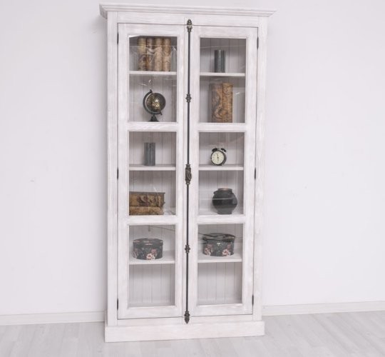 Schrank Regal Vitrine 109x210x40cm Kiefernholz massiv