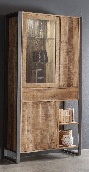 Vitrine CAYRO Mangoholz 104x200x42cm massiv recycelt